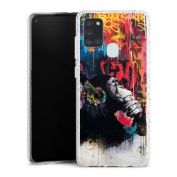 Silikon Glitter Case transparent-silber