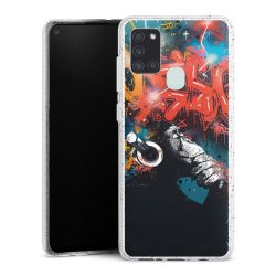 Silikon Glitter Case transparent-silber