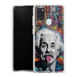 Silikon Glitter Case transparent-silber