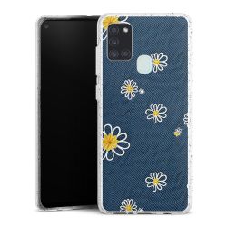 Silikon Glitter Case transparent-silber