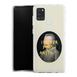 Silikon Glitter Case transparent-silber