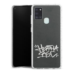 Silikon Glitter Case transparent-silber