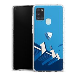 Silikon Glitter Case transparent-silber