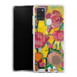 Silikon Glitter Case transparent-silber