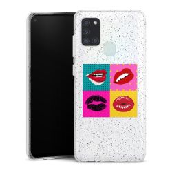 Silikon Glitter Case transparent-silber