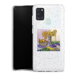 Silikon Glitter Case transparent-silber