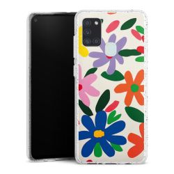 Silikon Glitter Case transparent-silber