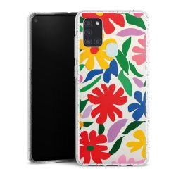 Silikon Glitter Case transparent-silber