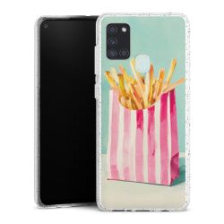 Silikon Glitter Case transparent-silber