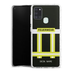 Silikon Glitter Case transparent-silber