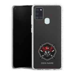 Silikon Glitter Case transparent-silber