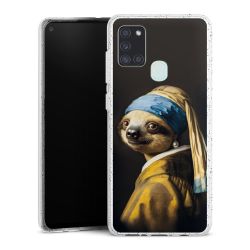 Silikon Glitter Case transparent-silber