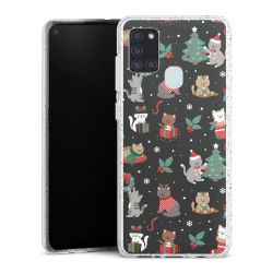 Silikon Glitter Case transparent-silber