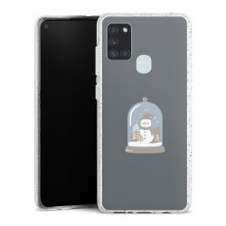 Silikon Glitter Case transparent-silber