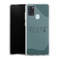 Silikon Glitter Case transparent-silber