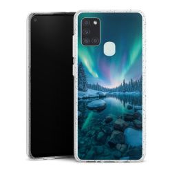 Silikon Glitter Case transparent-silber