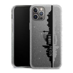 Silikon Glitter Case transparent-silber