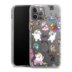 Silikon Glitter Case transparent-silber