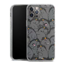 Silikon Glitter Case transparent-silber