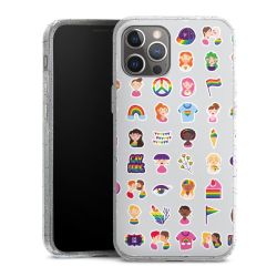 Silicone Glitter Case silver glitter