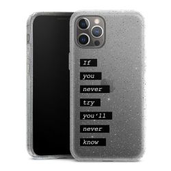 Silikon Glitter Case transparent-silber