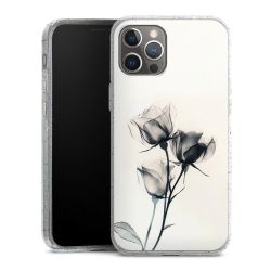Silikon Glitter Case transparent-silber