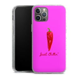 Silikon Glitter Case transparent-silber