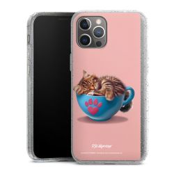 Silikon Glitter Case transparent-silber