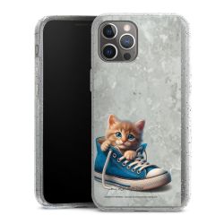 Silikon Glitter Case transparent-silber