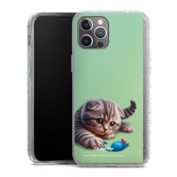 Silikon Glitter Case transparent-silber