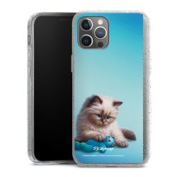 Silikon Glitter Case transparent-silber