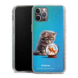 Silikon Glitter Case transparent-silber