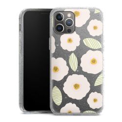 Silikon Glitter Case transparent-silber