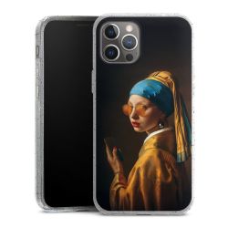 Silikon Glitter Case transparent-silber