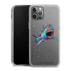 Silikon Glitter Case transparent-silber