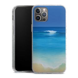 Silikon Glitter Case transparent-silber