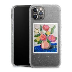 Silikon Glitter Case transparent-silber