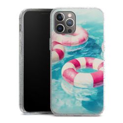 Silikon Glitter Case transparent-silber