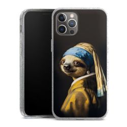 Silikon Glitter Case transparent-silber