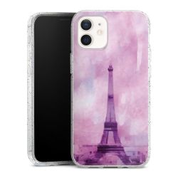 Silikon Glitter Case transparent-silber