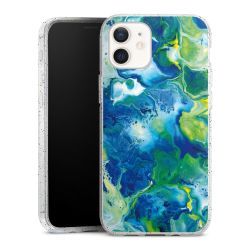 Silikon Glitter Case transparent-silber