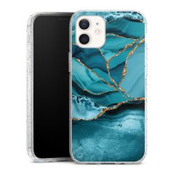 Silikon Glitter Case transparent-silber