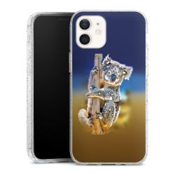 Silikon Glitter Case transparent-silber