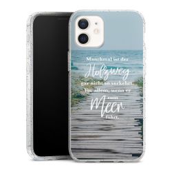 Silikon Glitter Case transparent-silber