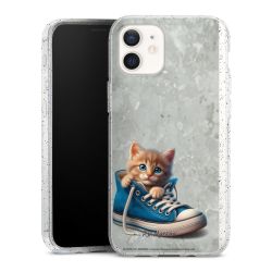 Silikon Glitter Case transparent-silber