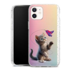 Silikon Glitter Case transparent-silber