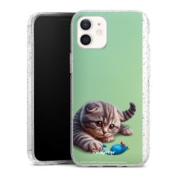 Silikon Glitter Case transparent-silber