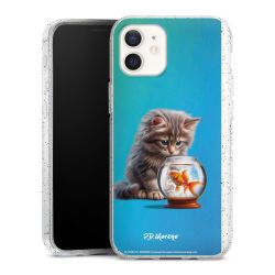 Silikon Glitter Case transparent-silber