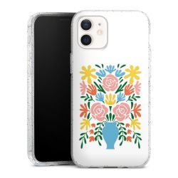 Silikon Glitter Case transparent-silber