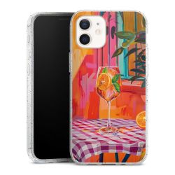 Silikon Glitter Case transparent-silber